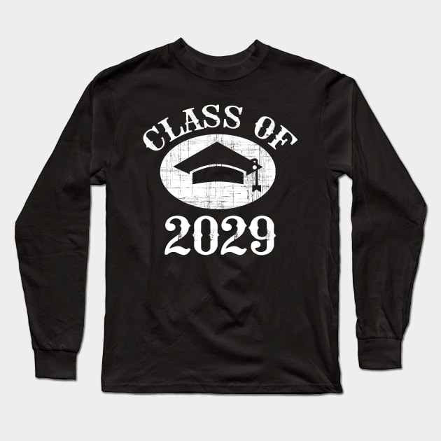 Class of 2029 Grow with Me Graduation Year Long Sleeve T-Shirt by kateeleone97023